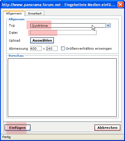Eingaben im Fenster
